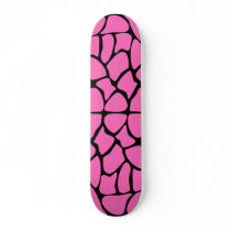 Giraffe Print Pattern in Bright Pink. Skateboard
