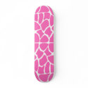 Giraffe Print Pattern in Bright Pink. Skateboard