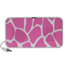 Giraffe Print Pattern in Bright Pink. Laptop Speakers