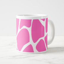 Giraffe Print Pattern in Bright Pink. Extra Large Mug