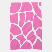 Giraffe Print Pattern in Bright Pink. Towel
