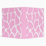 Giraffe Print Pattern in Candy Pink. 3 Ring Binders