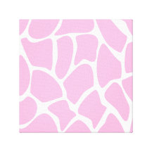Giraffe Print Pattern in Candy Pink. Gallery Wrapped Canvas