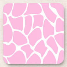 Giraffe Print Pattern in Candy Pink. Coaster