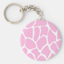 Giraffe Print Pattern in Candy Pink. Key Chain