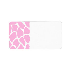 Giraffe Print Pattern in Candy Pink. Custom Address Label