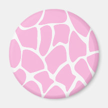 Giraffe Print Pattern in Candy Pink. Refrigerator Magnet