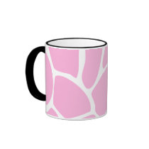 Giraffe Print Pattern in Candy Pink. Mug