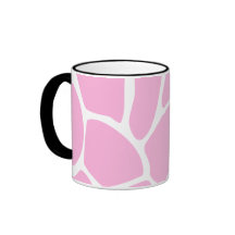 Giraffe Print Pattern in Candy Pink. Mug