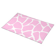 Giraffe Print Pattern in Candy Pink. Placemat