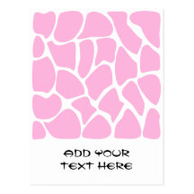 Giraffe Print Pattern in Candy Pink. Postcards
