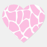 Giraffe Print Pattern in Candy Pink. Heart Stickers