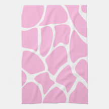 Giraffe Print Pattern in Candy Pink. Towels