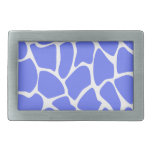 Giraffe Print Pattern in Cornflower Blue. Rectangular Belt Buckles