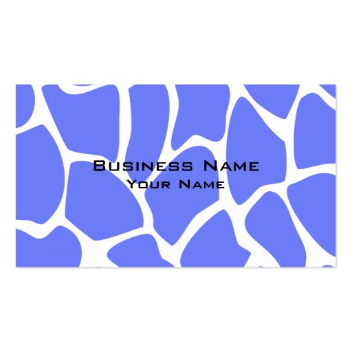 Giraffe Print Pattern in Cornflower Blue. Business Card Template (front side)