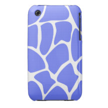 Giraffe Print Pattern in Cornflower Blue. iPhone 3 Cover