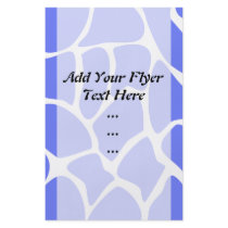 Giraffe Print Pattern in Cornflower Blue. Flyer Design