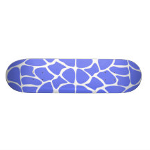 Giraffe Print Pattern in Cornflower Blue. Skateboard Decks