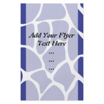 Giraffe Print Pattern in Dark Blue. Full Color Flyer