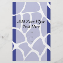 Giraffe Print Pattern in Dark Blue. Full Color Flyer