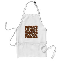 Giraffe Print Pattern in Dark Brown. Aprons