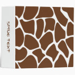 Giraffe Print Pattern in Dark Brown. Binder