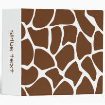 Giraffe Print Pattern in Dark Brown. Binder