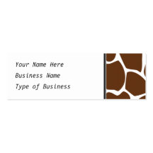 Giraffe Print Pattern in Dark Brown. Business Card Template