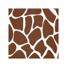 Giraffe Print Pattern in Dark Brown. Stretched Canvas Print