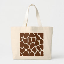 Giraffe Print Pattern in Dark Brown. Canvas Bags