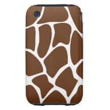 Giraffe Print Pattern in Dark Brown. Tough iPhone 3 Cover