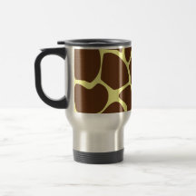 Giraffe Print Pattern in Dark Brown. Coffee Mugs