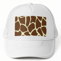 Giraffe Print Pattern in Dark Brown. Hats
