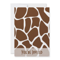 Giraffe Print Pattern in Dark Brown. Invite