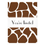 Giraffe Print Pattern in Dark Brown. Custom Invites