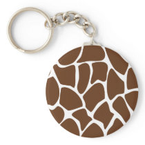 Giraffe Print Pattern in Dark Brown. Key Chains