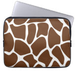 Giraffe Print Pattern in Dark Brown. Computer Sleeves