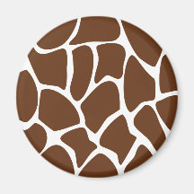 Giraffe Print Pattern in Dark Brown. Refrigerator Magnet