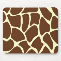 Giraffe Print Pattern in Dark Brown. Mouse Pad