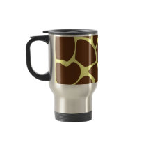 Giraffe Print Pattern in Dark Brown. Coffee Mugs