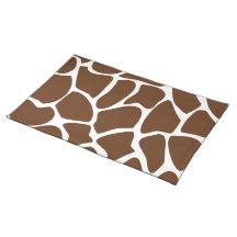 Giraffe Print Pattern in Dark Brown. Place Mat