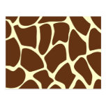 Giraffe Print Pattern in Dark Brown. Post Card