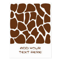 Giraffe Print Pattern in Dark Brown. Postcard