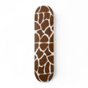 Giraffe Print Pattern in Dark Brown. Skate Board