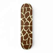 Giraffe Print Pattern in Dark Brown. Skateboard
