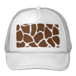 Giraffe Print Pattern in Dark Brown. Trucker Hats