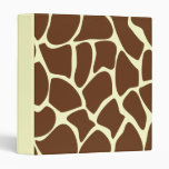 Giraffe Print Pattern in Dark Brown. Vinyl Binder