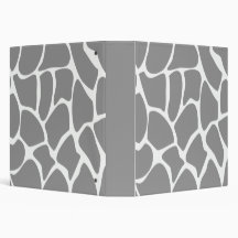 Giraffe Print Pattern in Gray. 3 Ring Binder