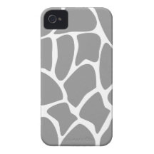 Giraffe Print Pattern in Gray. Case-Mate iPhone 4 Case