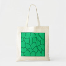 Giraffe Print Pattern in Jade Green. Canvas Bags